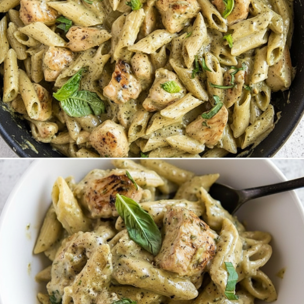 30-Minute Creamy Basil Poultry Penne Recipe