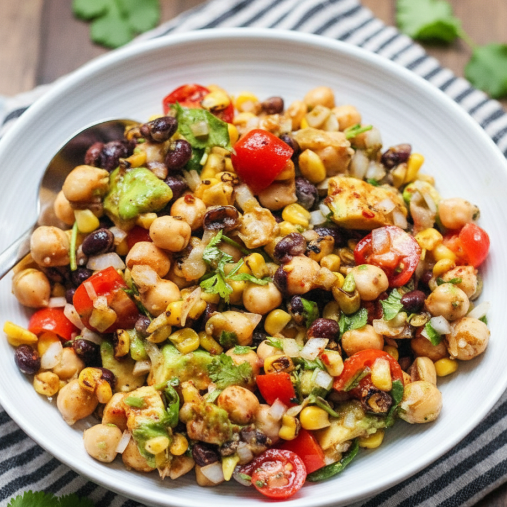 Zesty Chili Lime Bean Salad with Chicken & Avocado