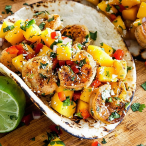 Tangy Cilantro Lime Shrimp Tacos with Mango Salsa
