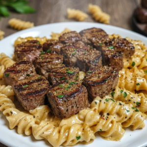 Creamy Garlic Butter Steak Bites Pasta: Easy Beef Dinner