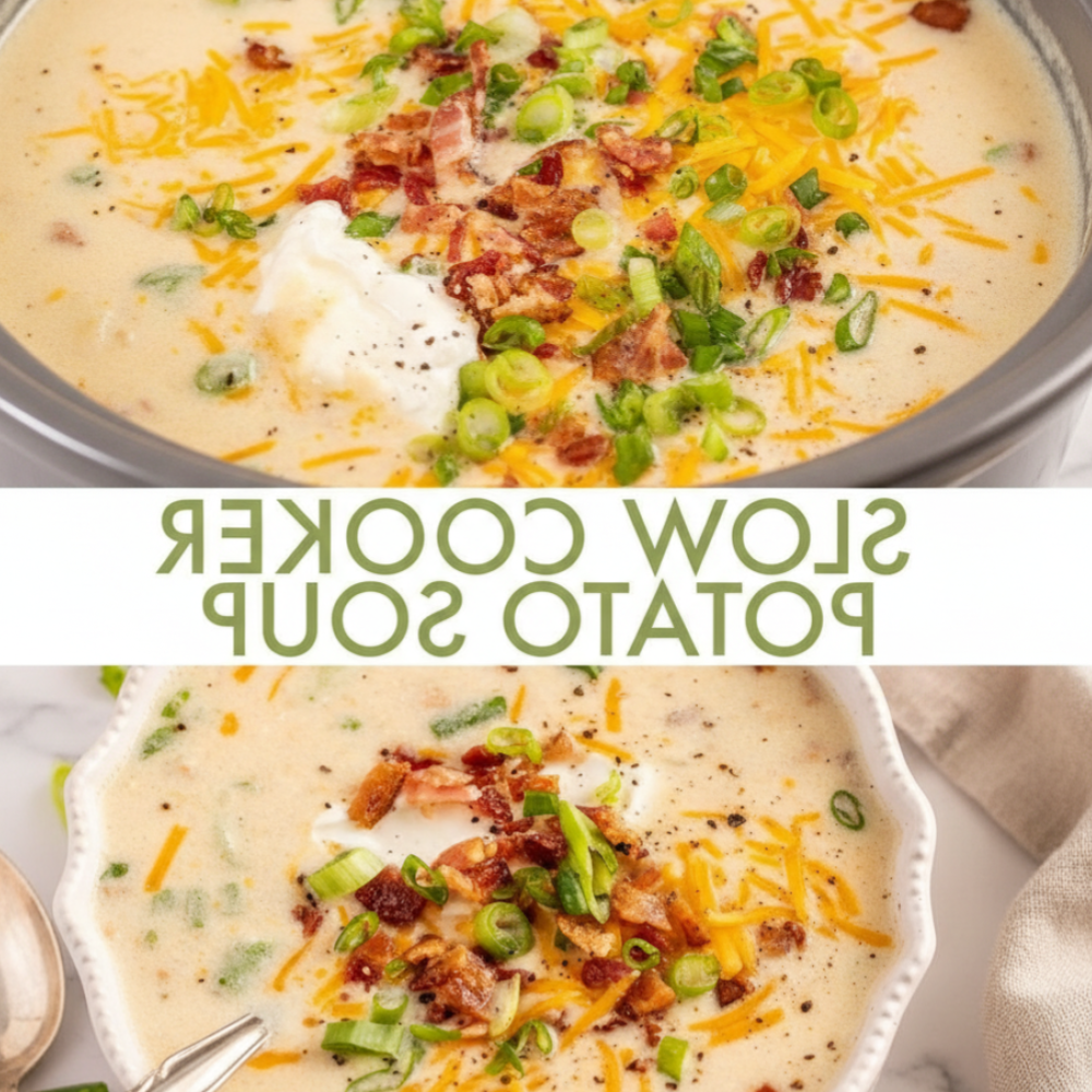 Creamy Slow Cooker Potato Soup (Easy Recipe)