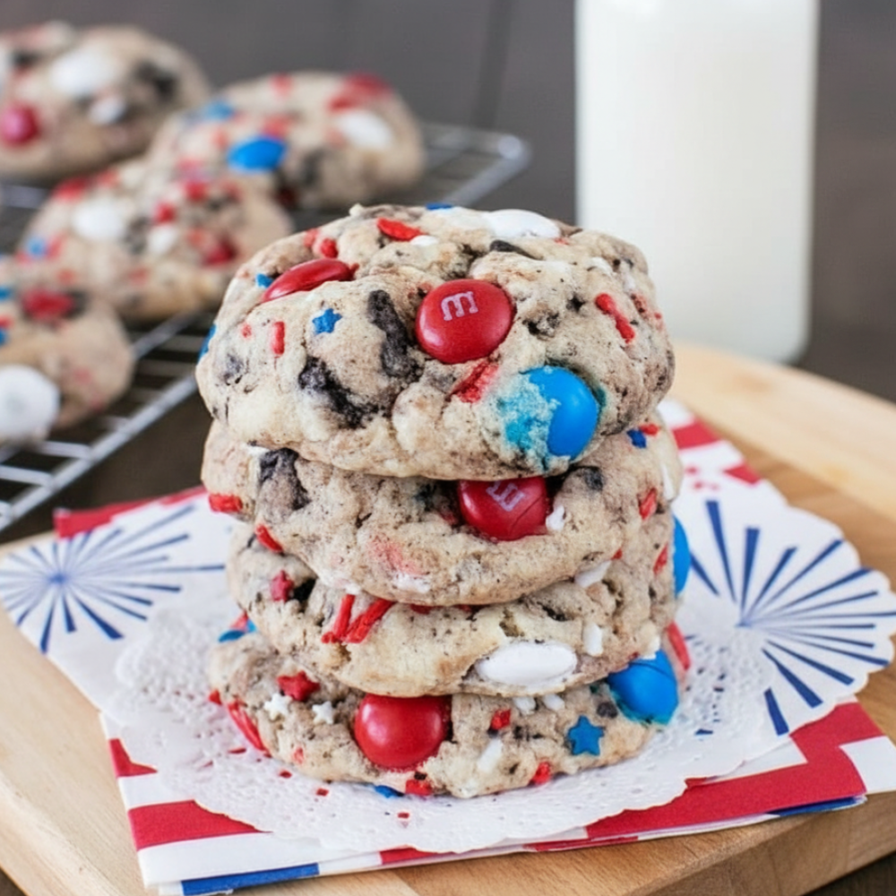 Fireworks Cookies and Cream: Easy Patriotic Cake Mix Recipe