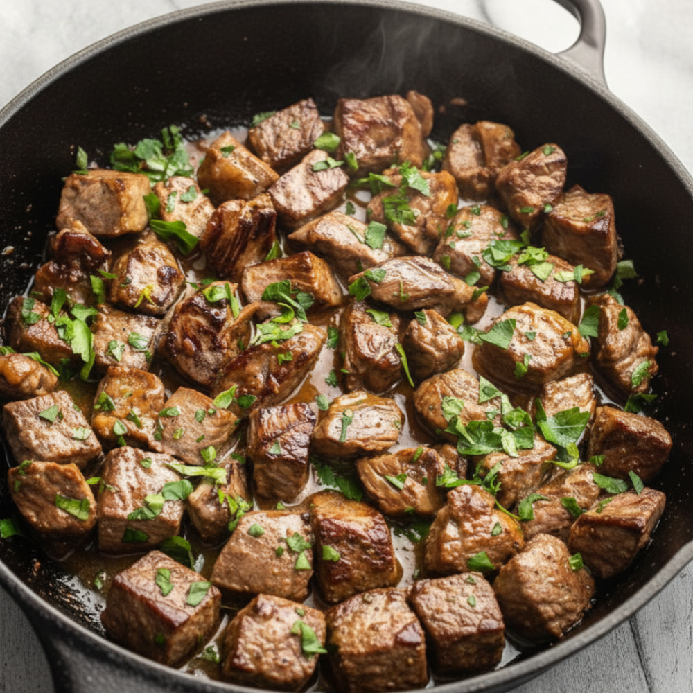 Delicious Pan-Seared Garlic Butter Beef Chunks (Quick Appetizer)