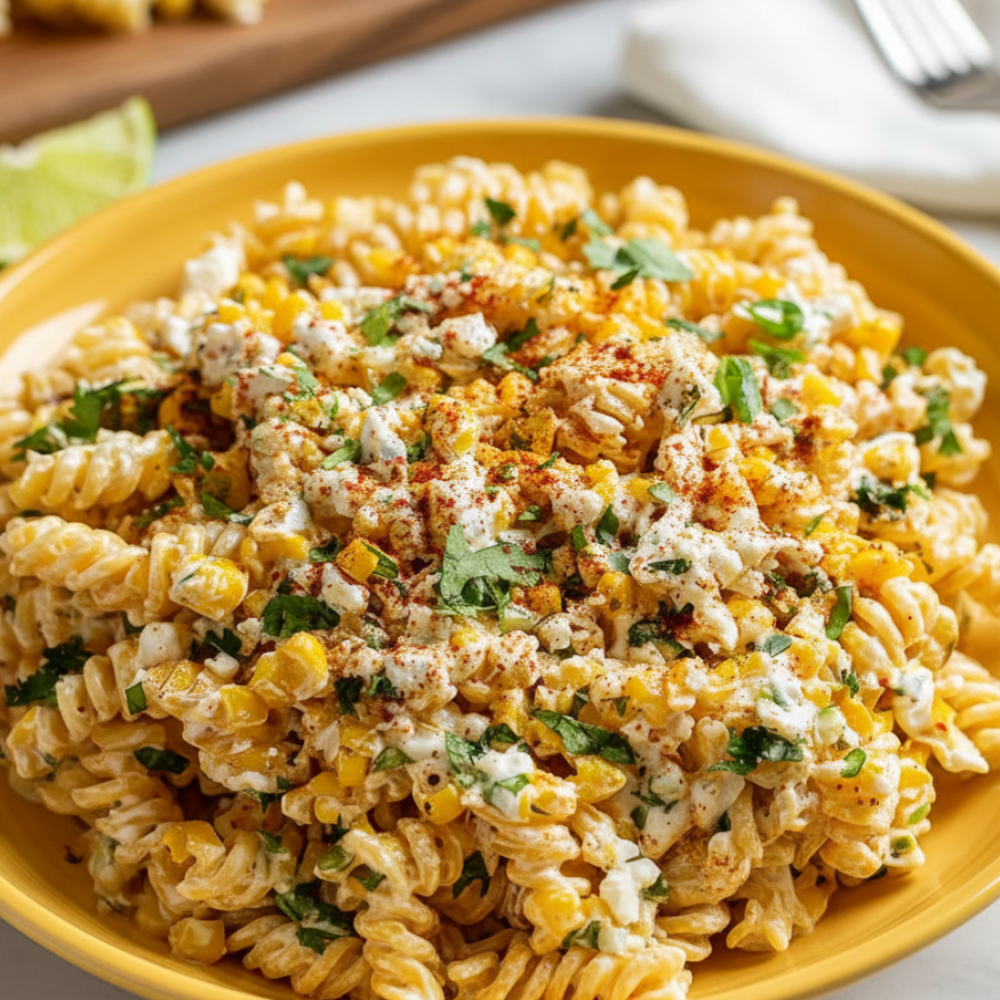 Creamy Mexican Street Corn Pasta Salad (Greek Yogurt)