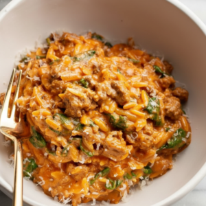 One-Pot Creamy Ground Beef Orzo Recipe (30 Minutes)