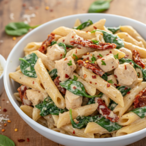 Healthy Tuscan Chicken Pasta: Easy Creamy Penne Recipe