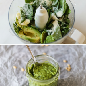 Lightened Up Avocado Basil Pesto (No Oil Added)