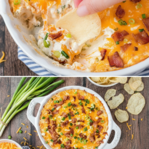Warm & Cheesy Loaded Baked Potato Dip (with Beef)