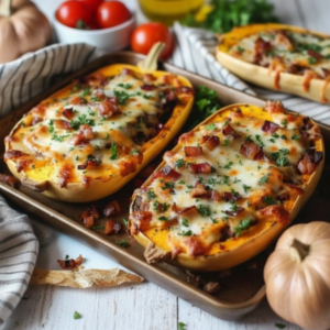 Cheesy Beef Stuffed Winter Squash Recipe (Hearty & Baked)