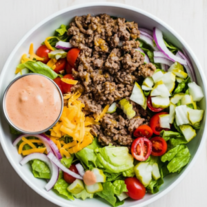 Healthy Low Carb Burger Bowls (Big Mac Salad Recipe)