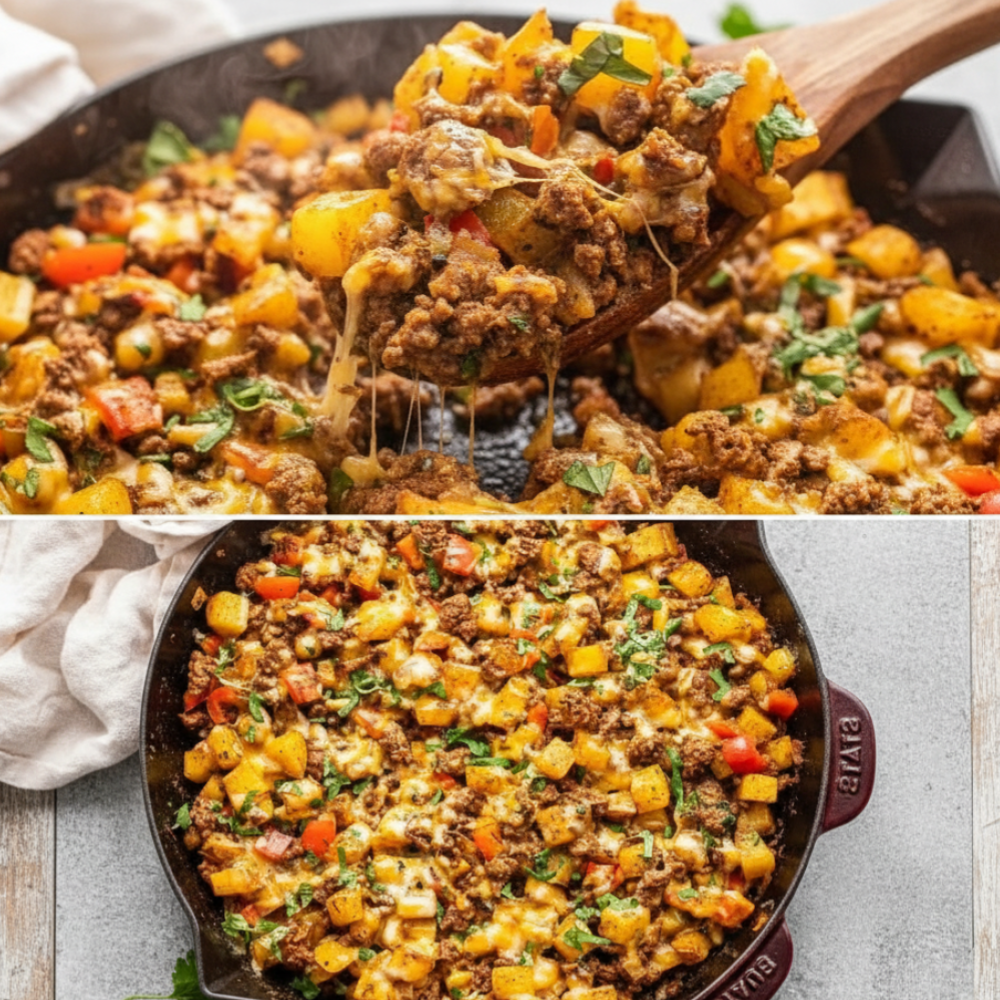 Easy Mexican Ground Beef And Potato Skillet (One-Pan)