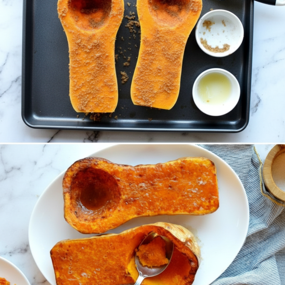 Brown Sugar Baked Butternut Squash (Easy Side Dish)