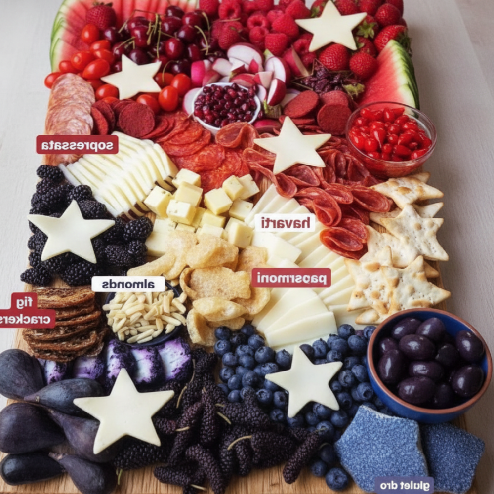 Patriotic Beef Grazing Board: Red, White & Blue Appetizer