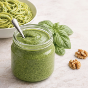 Quick and Easy Pesto Pasta Recipe with Walnuts