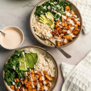 Roasted Chicken Sweet Potato Bowls for Two