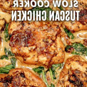 Creamy Crockpot Tuscan Chicken Recipe (Easy Dinner)
