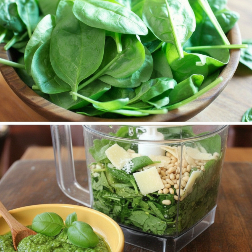 Easy Spinach and Basil Pesto Recipe (Quick Blended Sauce)