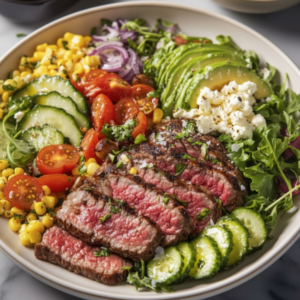 Hearty Steak Cobb Salad Recipe with Herb Vinaigrette