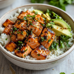 Quick & Healthy Sweet and Spicy Glazed Seafood Rice Dish