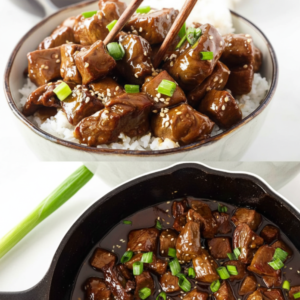 Quick and Easy Glazed Beef Chunks in Sweet Soy Sauce