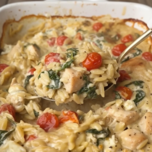 Tuscan Orzo Chicken Bake: Easy One-Pan Dinner Recipe