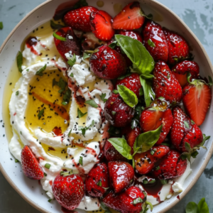 Creamy Whipped Feta & Roasted Strawberries Appetizer
