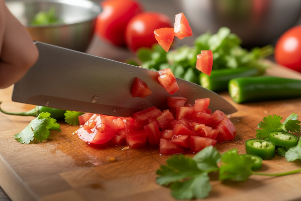 Basic Simple Chunky Salsa preparation step 1