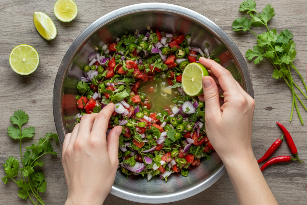 Basic Simple Chunky Salsa preparation step 2