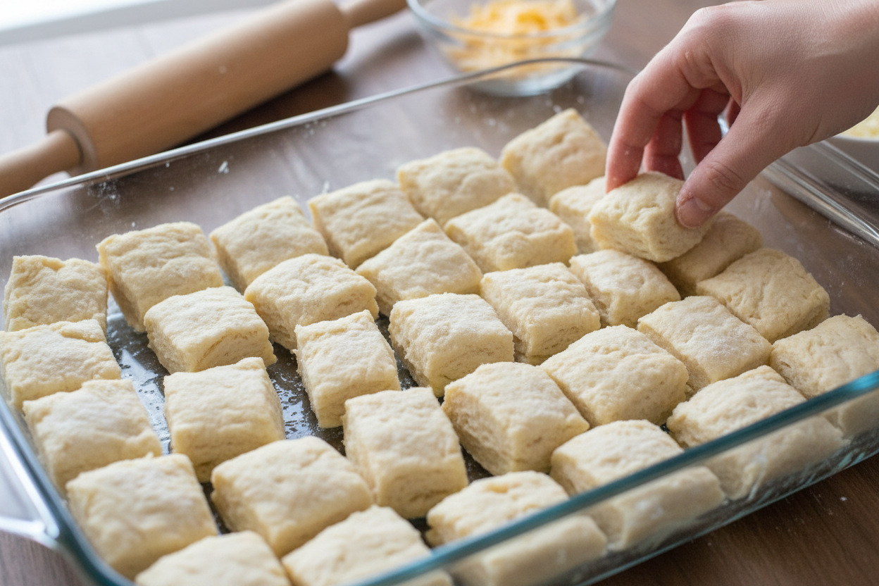Beef Biscuits and Gravy Breakfast Casserole preparation step 1