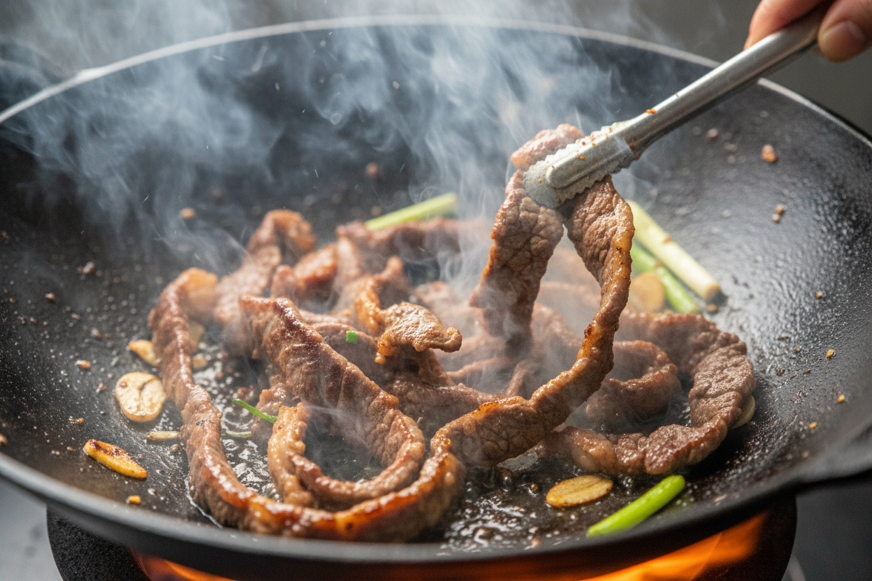 Black Pepper Beef Stir Fry preparation step 1