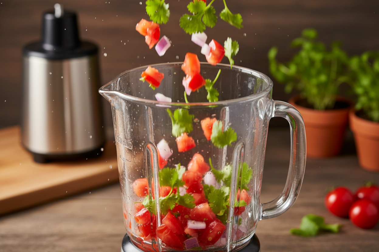 Blender Salsa preparation step 1