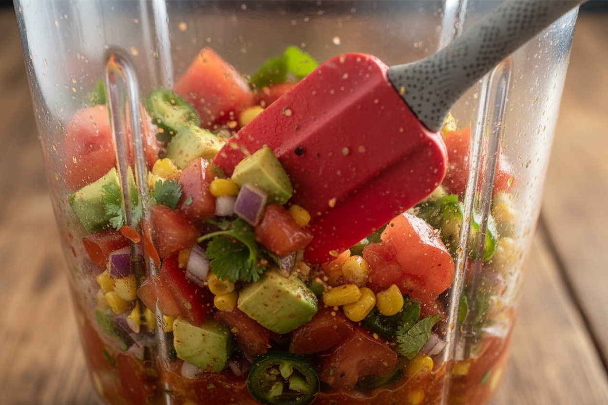 Blender Salsa preparation step 2