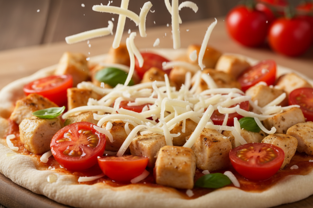 Chicken Pesto Pizza preparation step 2