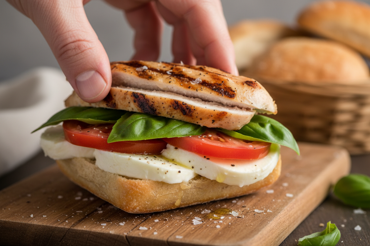 Chicken Pesto Sandwich preparation step 2