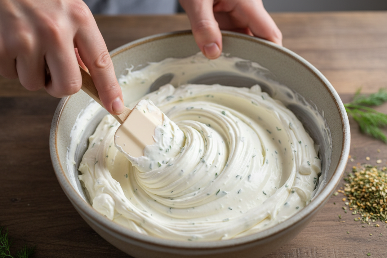Christmas Veggie Wreath Appetizer preparation step 1