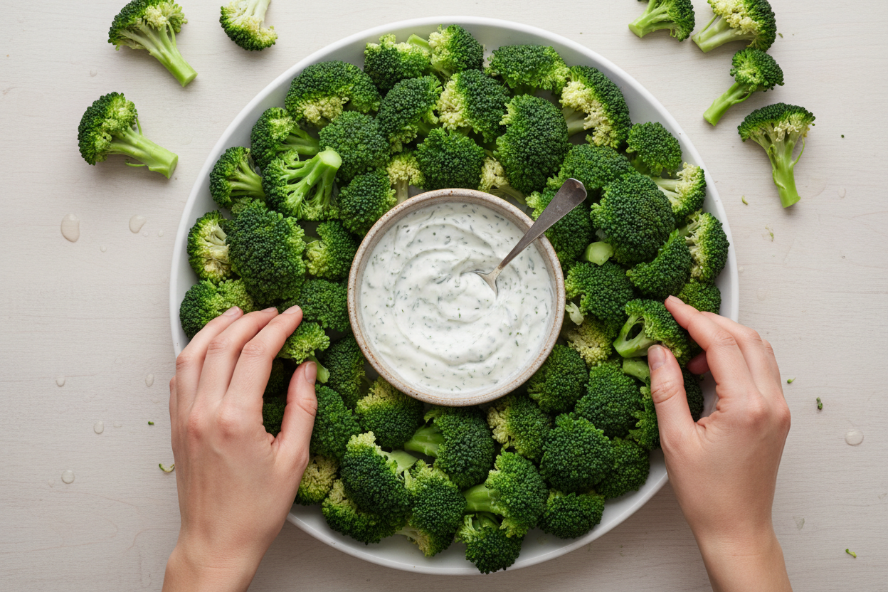 Christmas Veggie Wreath Appetizer preparation step 2