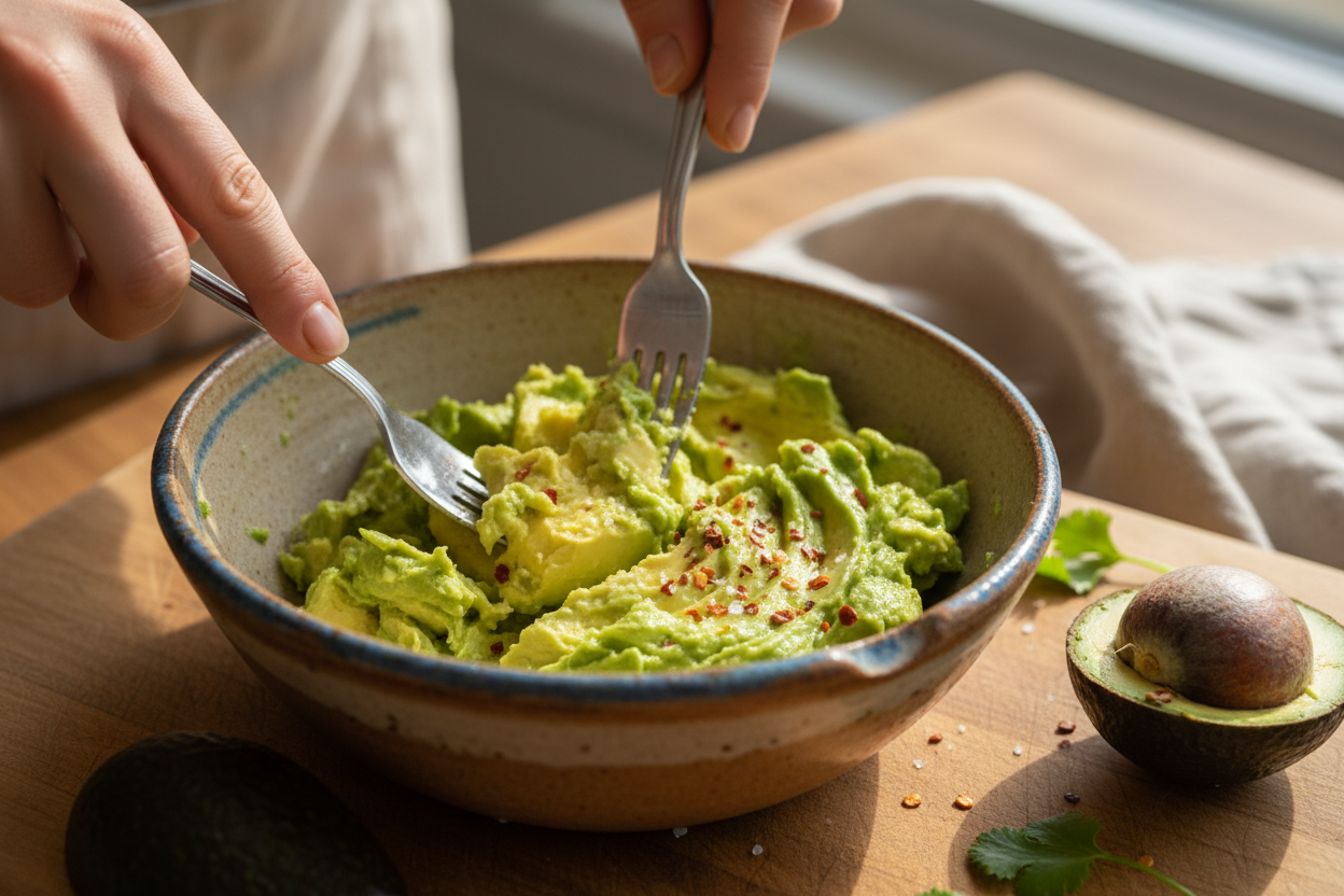Classic Guacamole Recipe preparation step 1