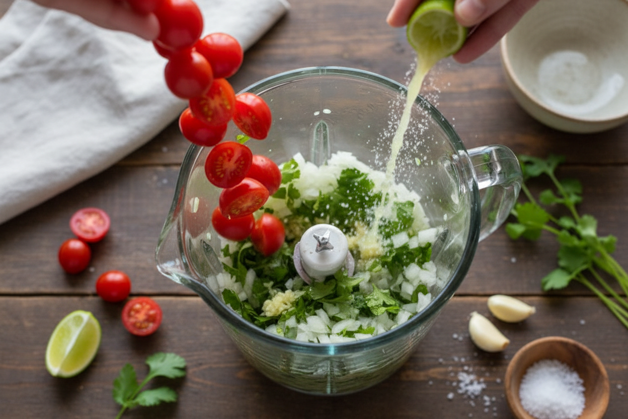 Easy Blender Salsa preparation step 2