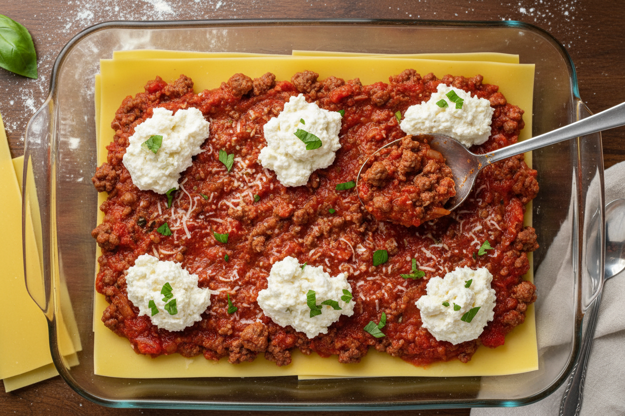 Easy Homemade Lasagna with Ricotta Cheese preparation step 2
