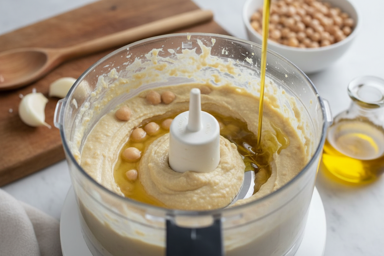 Easy Hummus without Tahini preparation step 1