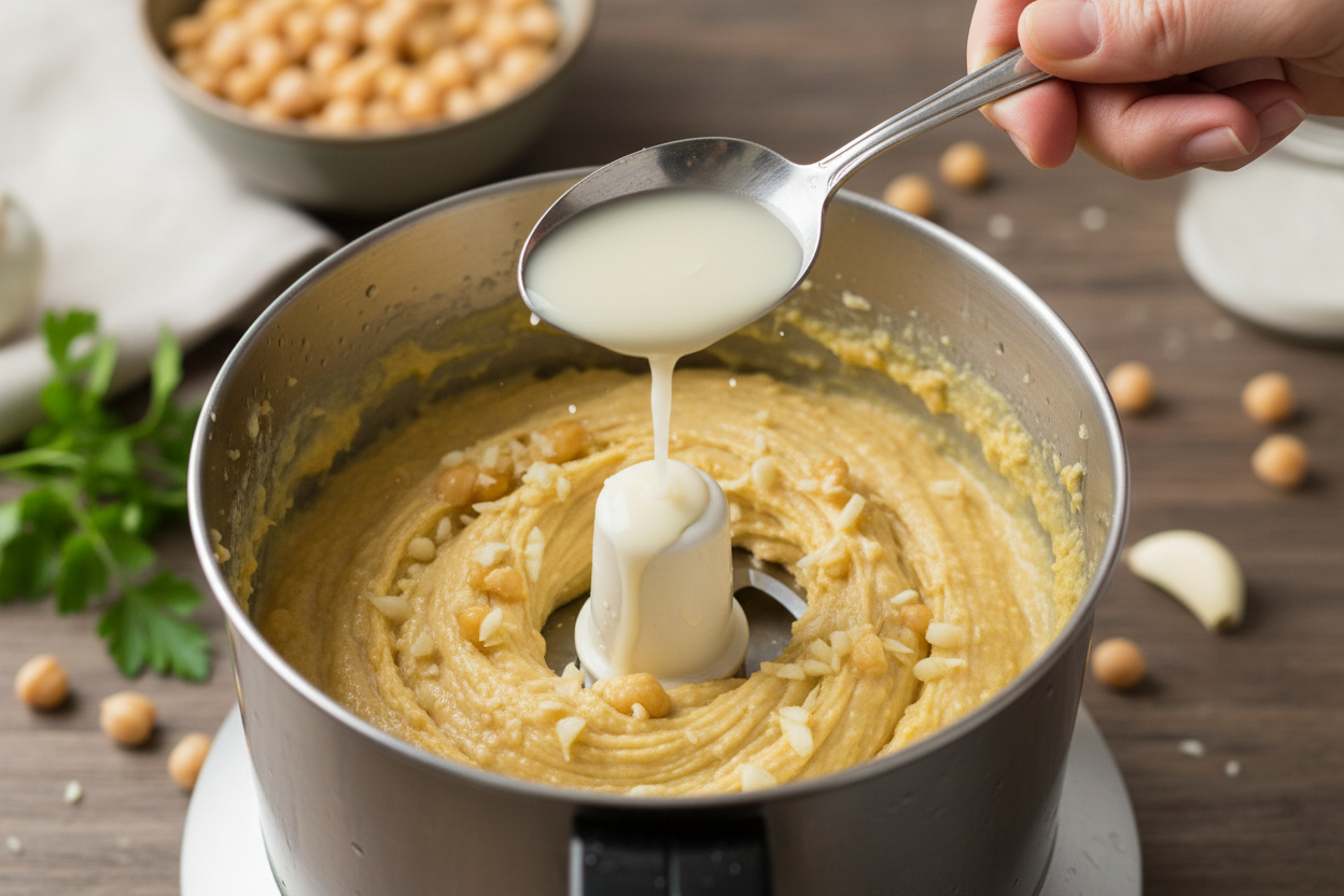 Easy Hummus without Tahini preparation step 2