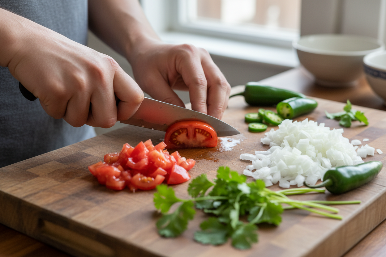 Fresh Salsa with Cilantro and Lime preparation step 1