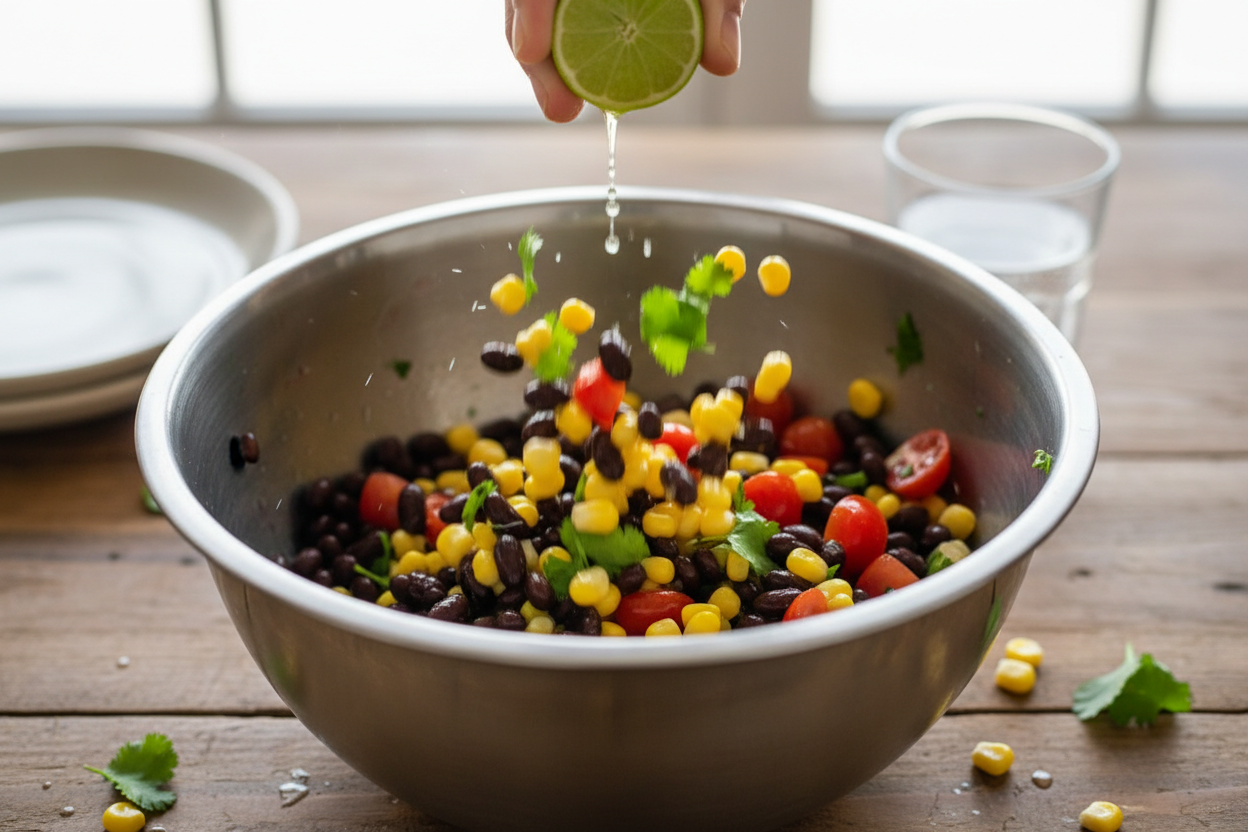 Healthy Black Bean Salsa preparation step 1