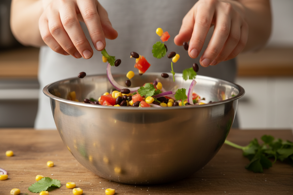 Healthy Black Bean Salsa preparation step 2