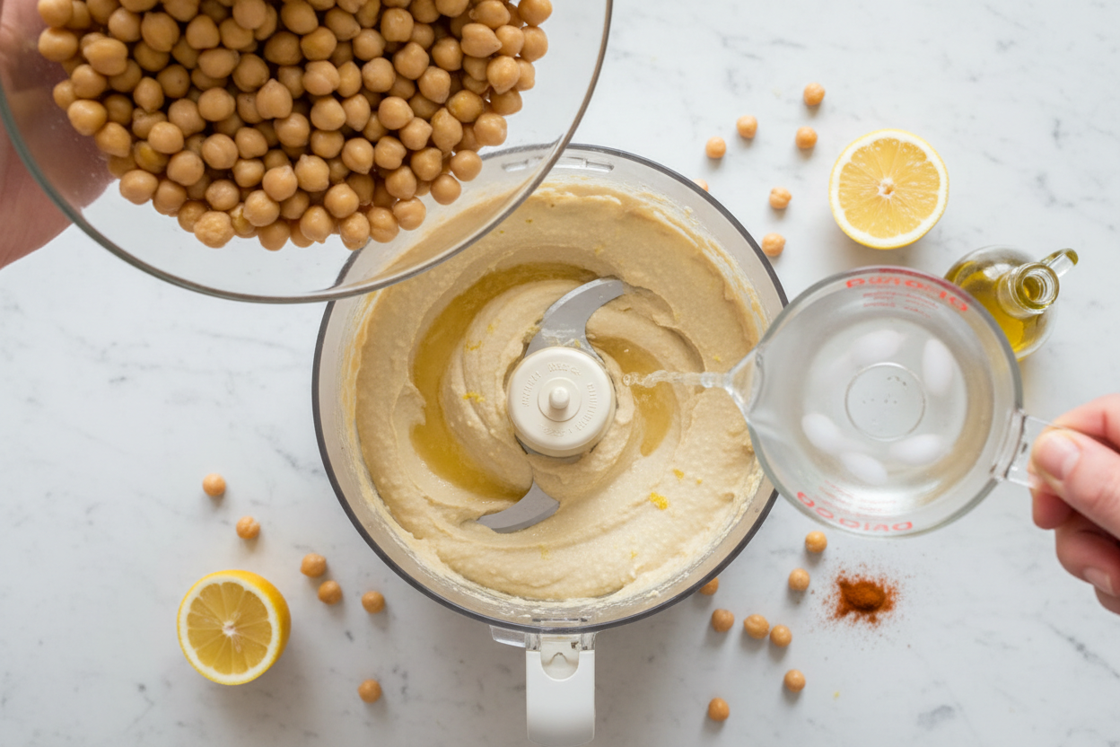 Homemade Hummus preparation step 2