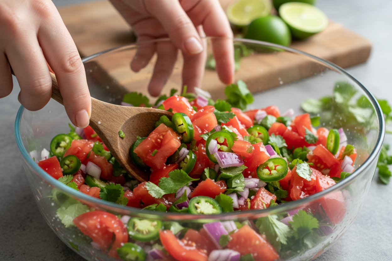 Homemade Salsa Recipe with Fresh Tomatoes preparation step 1