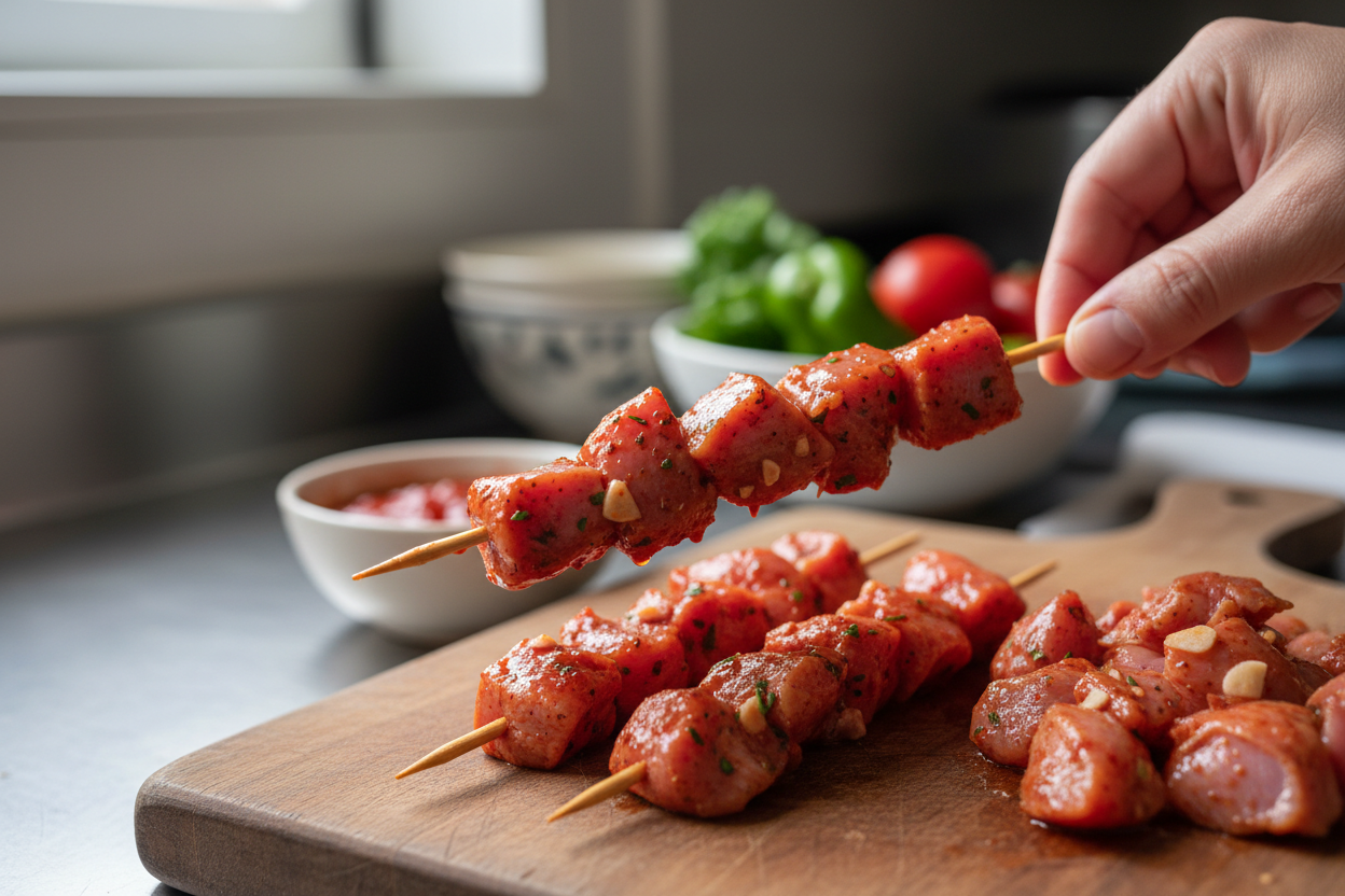 Honey Garlic Chicken Skewers preparation step 2