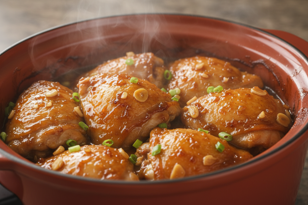 Honey Garlic Slow Cooker Chicken Thighs preparation step 1
