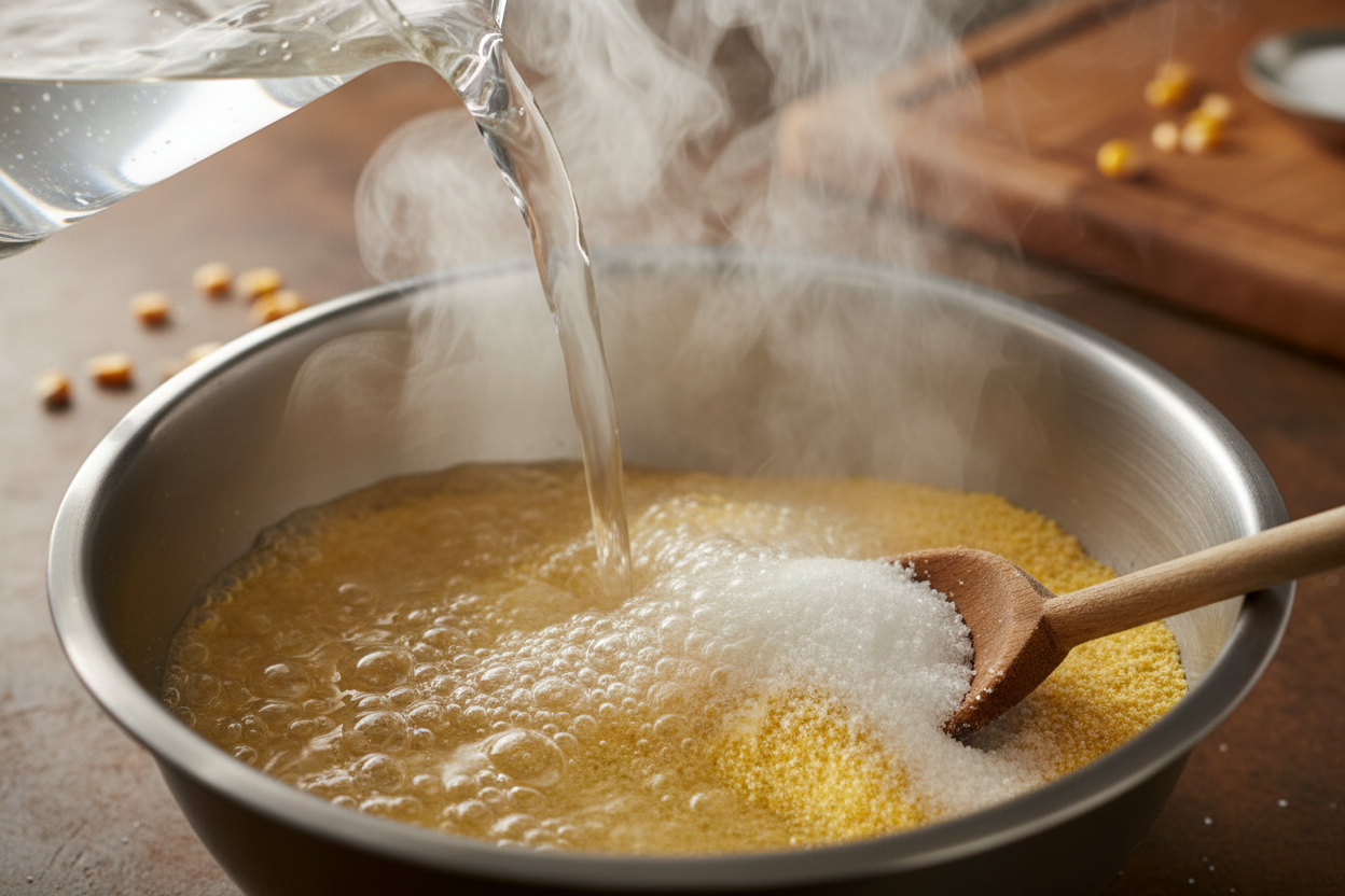 Hot Water Cornbread preparation step 1