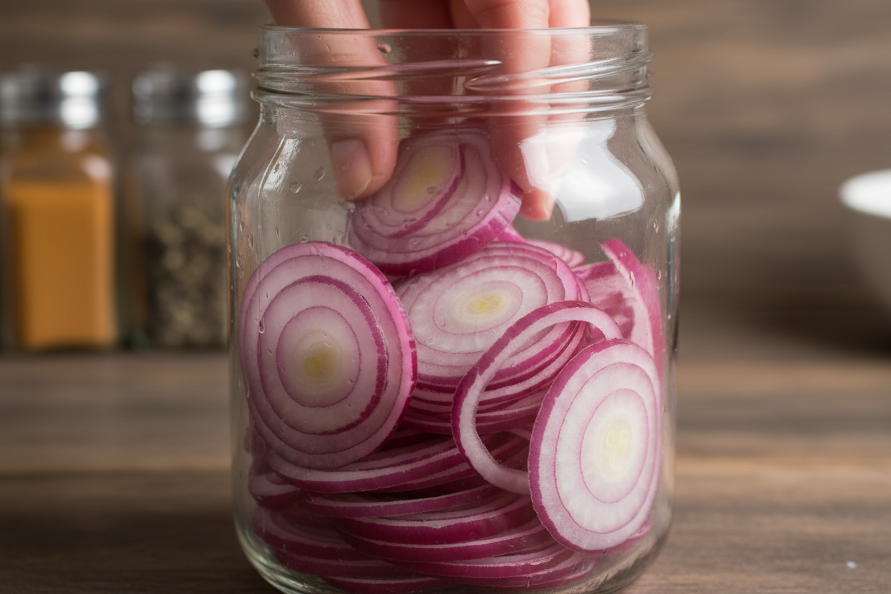 How To Pickle Red Onions In Five Minutes preparation step 1